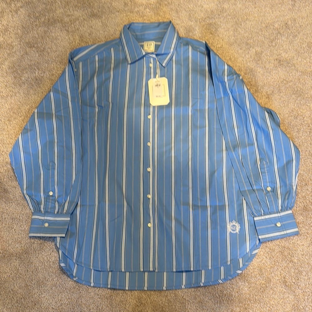 Blue Striped Gap X Doen pajama shirt